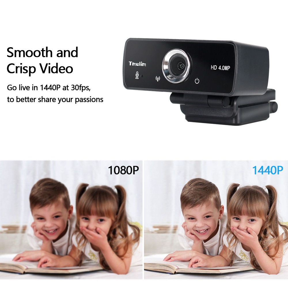 KUU Webcam 1440P/30fps Webcam with Microphone, Full HD PC Skype Camera, Video Calling and Recording for Computer Laptop Desktop, Compatible with Windows