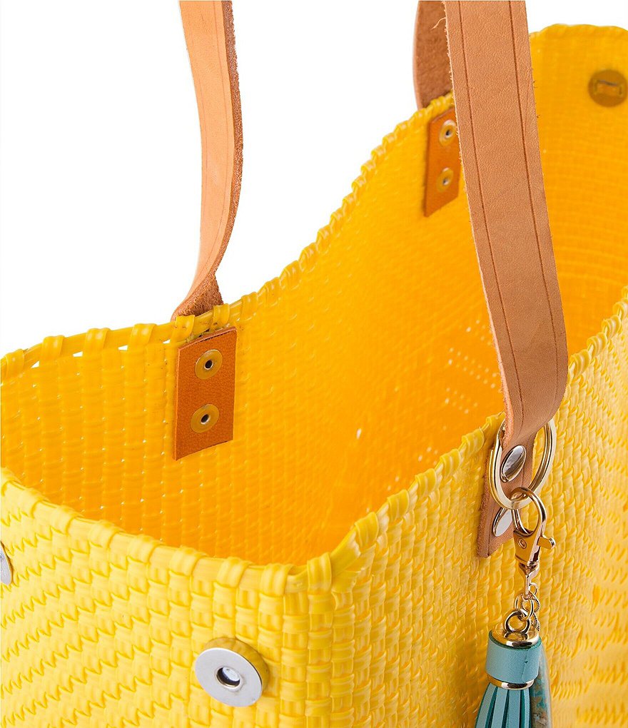 Barse Tote Bag with Genuine Stone and Tassel