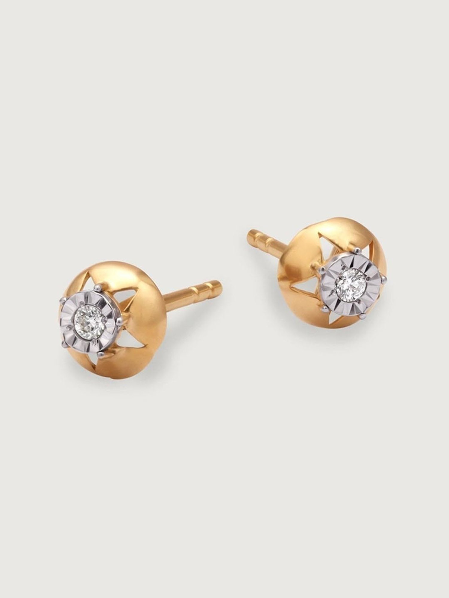 Mia by Tanishq Astral Glimmer 18k Gold & Diamond Stud Earrings