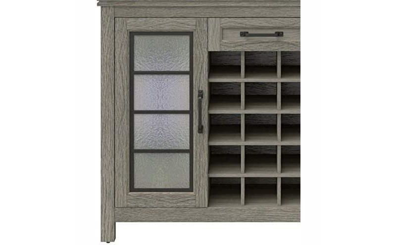 Twin Star Home Downtown Loft Bar Cabinet in Gray