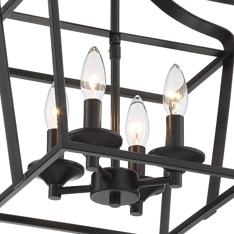 Barnes and Ivy Modern Farmhouse Ceiling Light Semi Flush Mount Fixture Black 13" Wide 4-Light Foyer Bedroom Kitchen Living Room