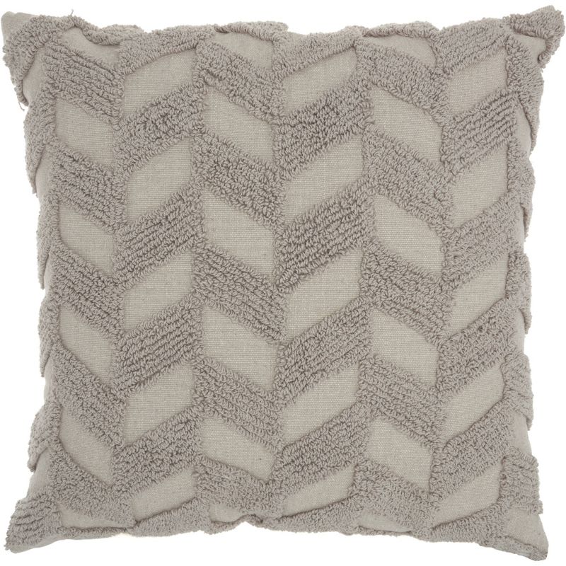 Life Styles Raised Throw Pillow Chevron Khaki - Mina Victory
