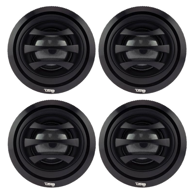 DS18 DS18-EXL-TW2.5 2.5 Inch 100 Watt MAX, 50 Watt RMS, and 4 Ohm Silk Dome Tweeter Speaker with 1 Inch Voice Coil for Car Audio Sound System (4 Pack)