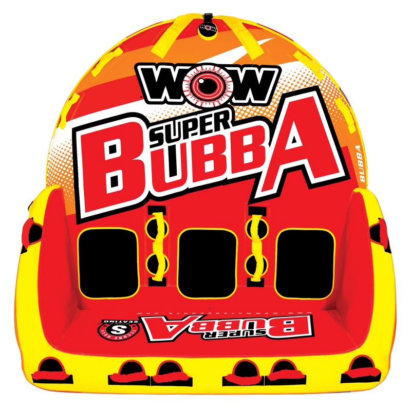Wow Super Bubba Inflatable 3 Person Deck Seating Towable Water Floating Tube