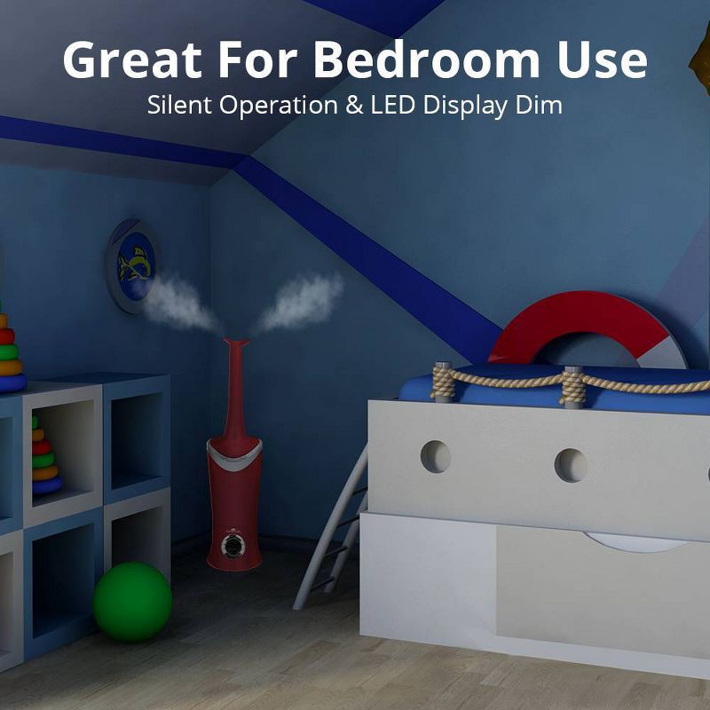 Air Innovations 1.7 Gal Ultrasonic Cool Mist Humidifier with Aroma Tray Red