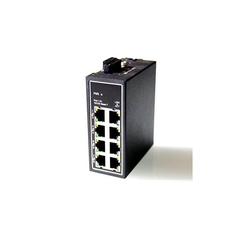 WDH-8ET-DC 10/100Mbps Unmanaged 8-Port Industrial Ethernet Switches with DIN Rail/Wall-Mount (UL Listed, Fanless, -30&deg;C~75&deg;C)