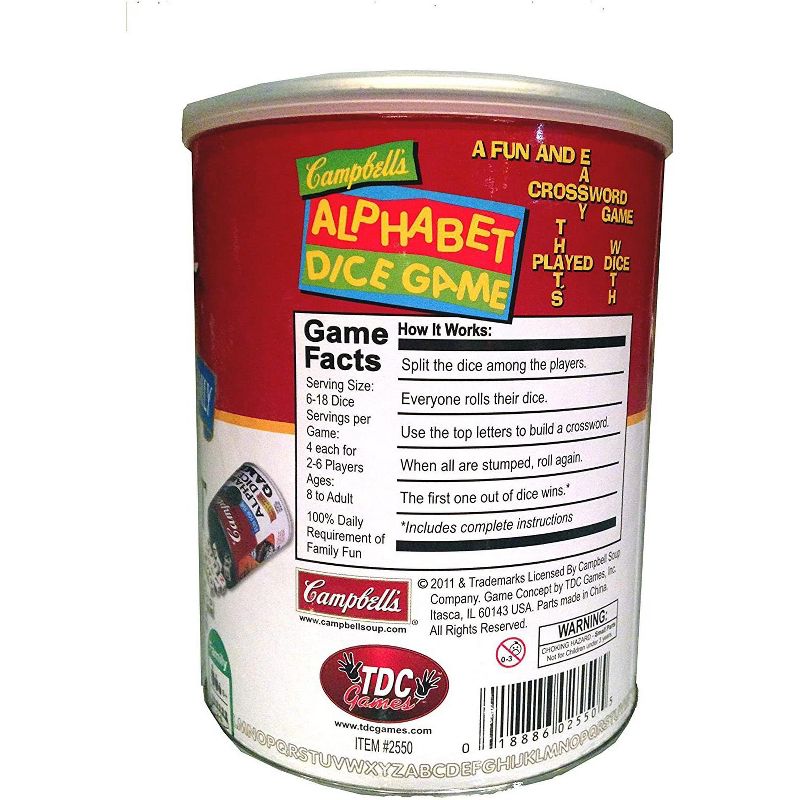 TDC Games Campbell's Alphabet Dice Game