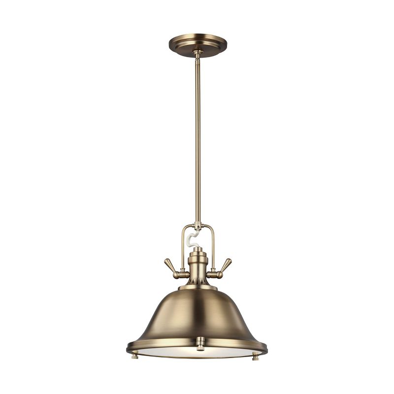 Sea Gull Lighting Stone Street 3-Light, 22" Pendant, Satin Brass, 6514403-848