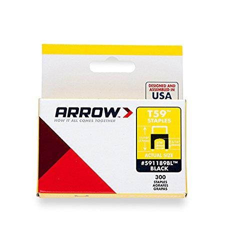 Arrow Fastener 591168BL Genuine T59 Insulated 1/4-Inch by 1/4-Inch Staples, Black, 300-Pack