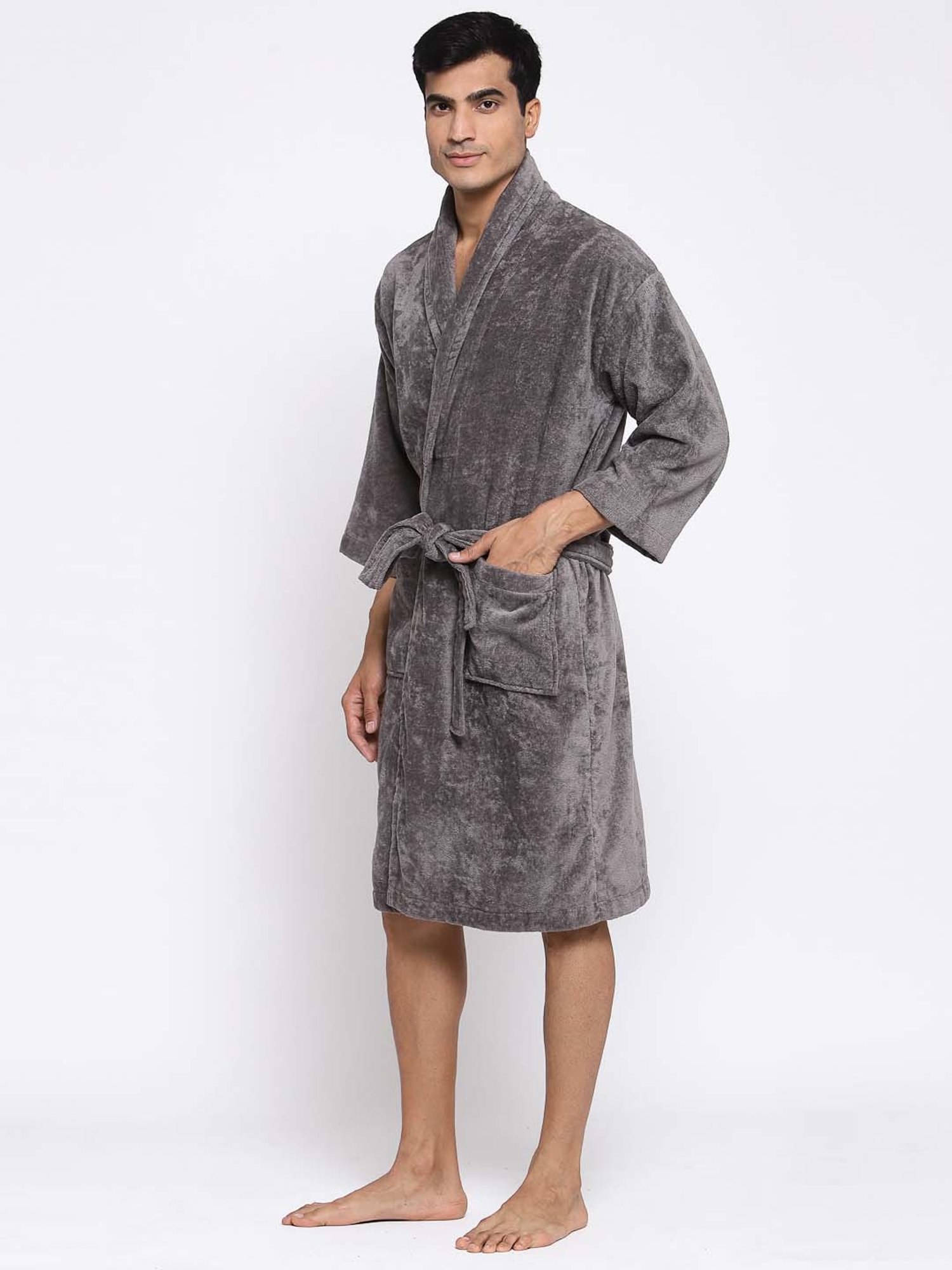 Trident Comfort Living Grey Cotton 380 GSM Bathrobe