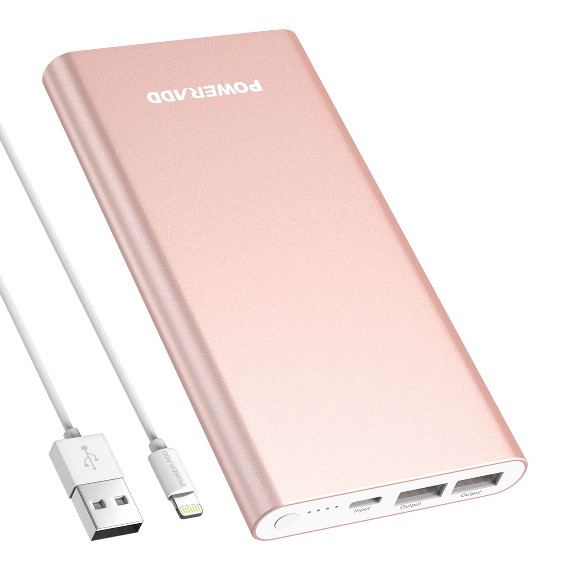 Poweradd Pilot 4GS Power Bank 12000mAh Portable Charger Dual 3A Output External Battery Pack for iPhone,iPad,Samsung Galaxy and More - Rose