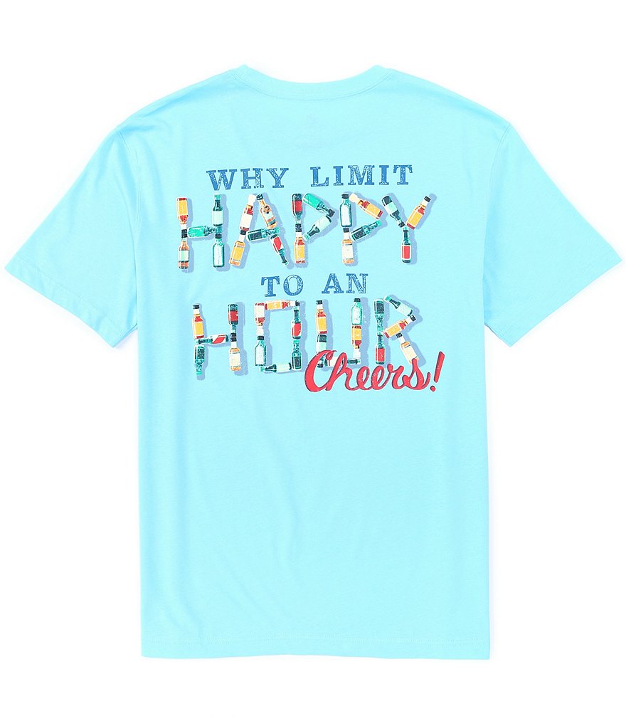 Caribbean Aqua Short-Sleeve Screen Print Tee