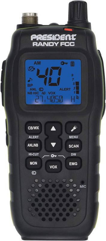 President Randy FCC Handheld or Mobile CB Radio with Weather Channel and Alerts