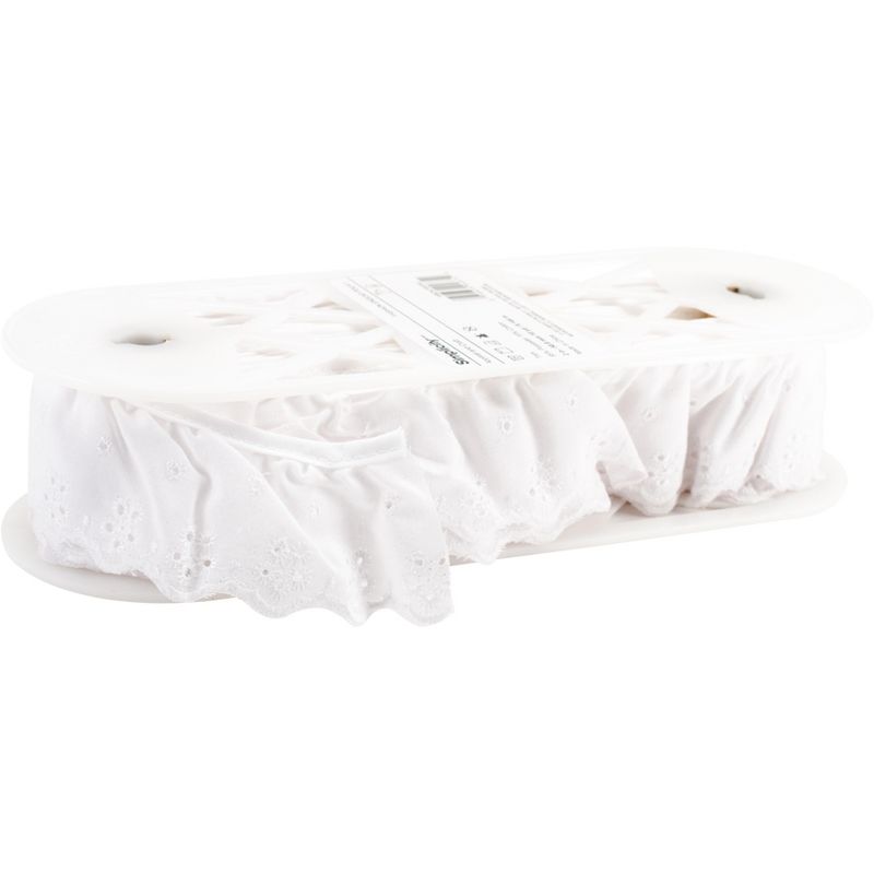 Simplicity Ruffled Eyelet Trim 2"X10yd-White