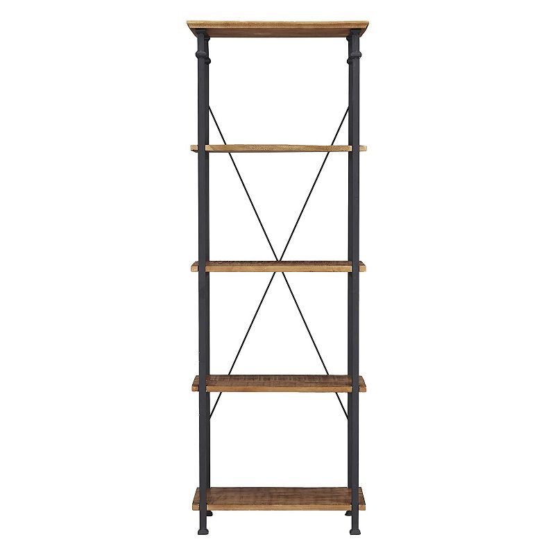Furinno Turn-N-Tube 4 Tier Multipurpose Open Wood Display Shelf and Bookcase for Living Room, Dining Room, Bedroom, and Office Spaces, Espresso Black