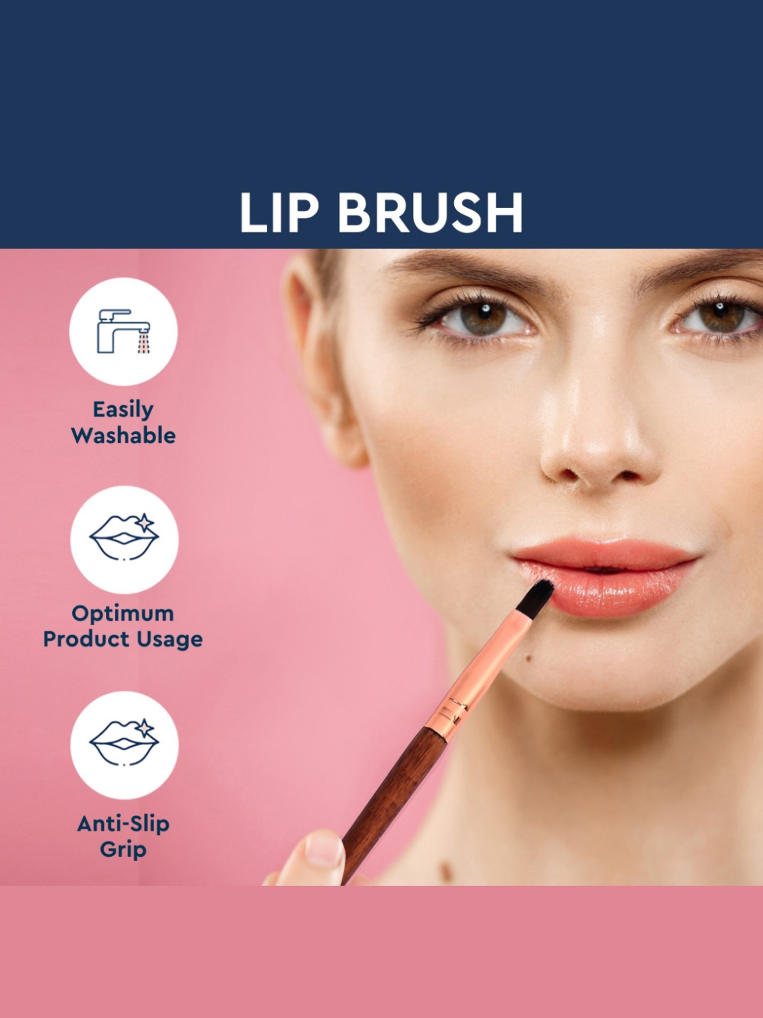 GUBB Lip Brush for Lipstick & Lip Gloss Application, Lipstick Makeup Brush