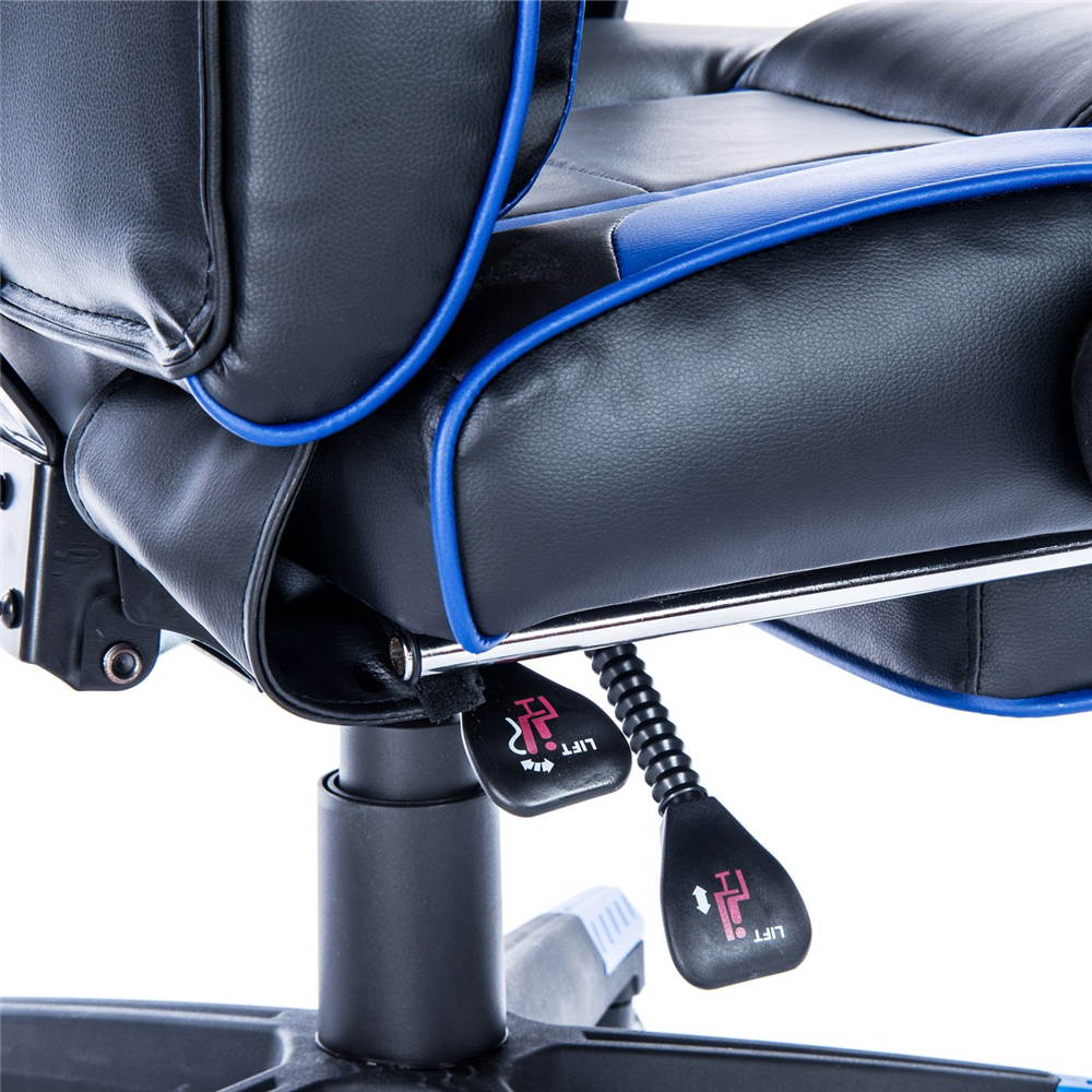KILLABEE Massage Gaming Chair High Back PU Leather PC Racing Computer Desk Office Swivel Recliner with Retractable Footrest and Adjustable Lumbar Support