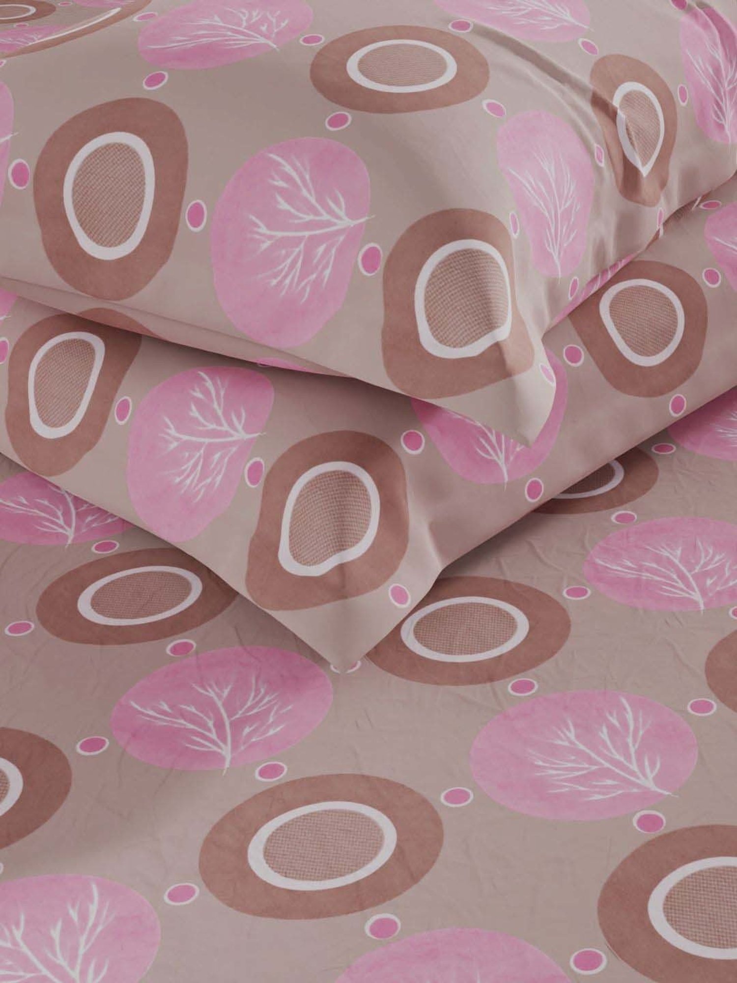 Bianca Amolina Pink 135 TC Cotton Double Bedsheet with 2 Pillow Covers