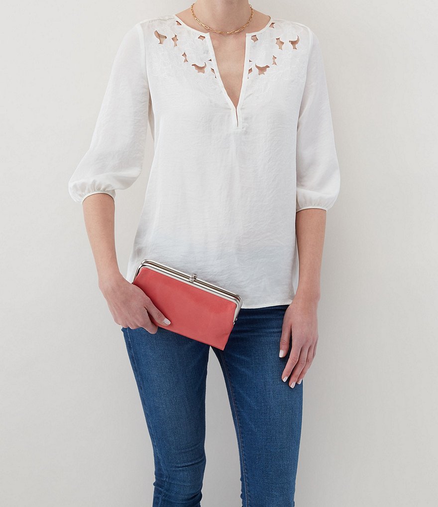 HOBO Original Leather Lauren Double-Frame Clutch Wallet