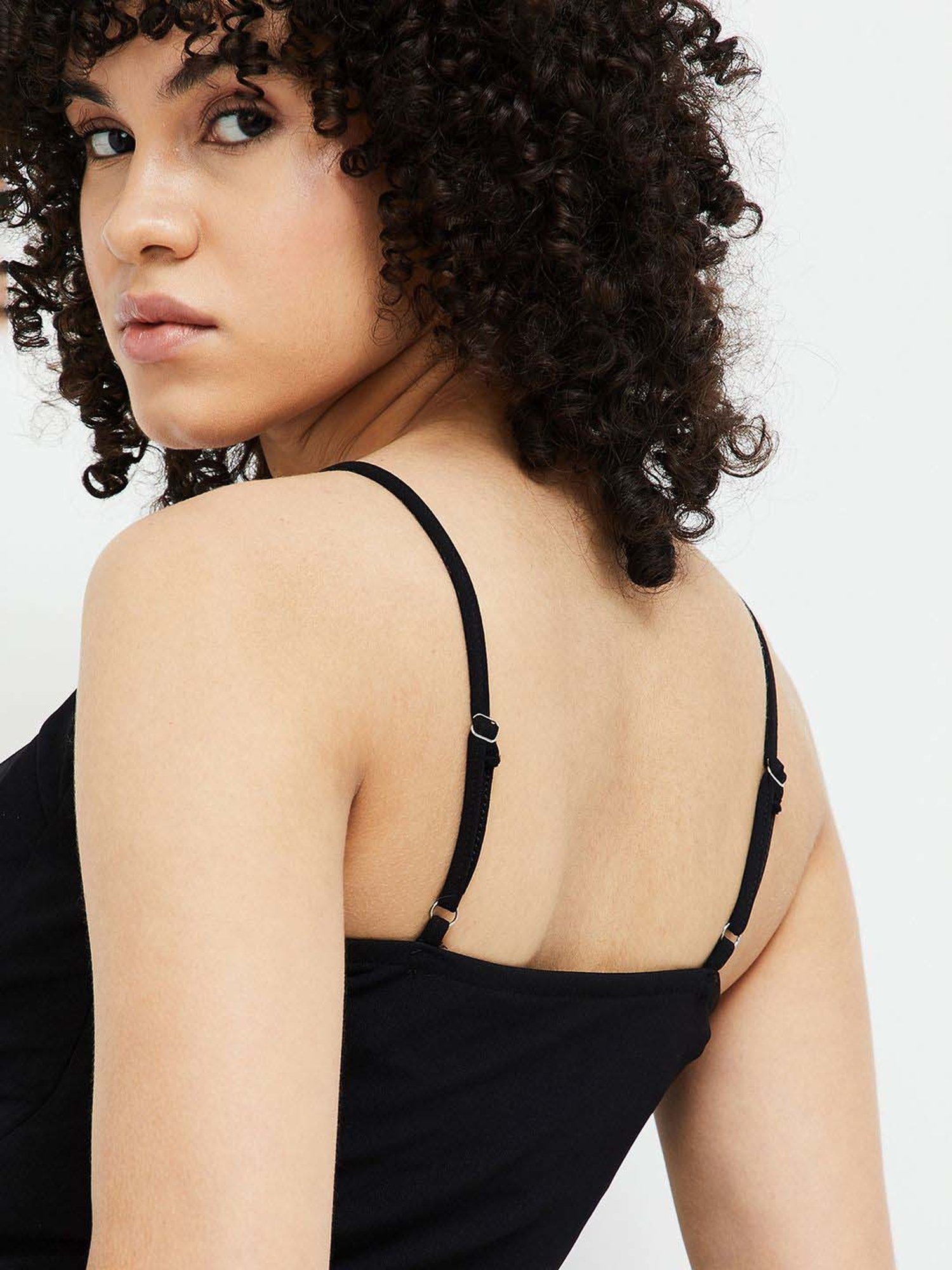 Ginger by Lifestyle Black Regular Fit Crop Top