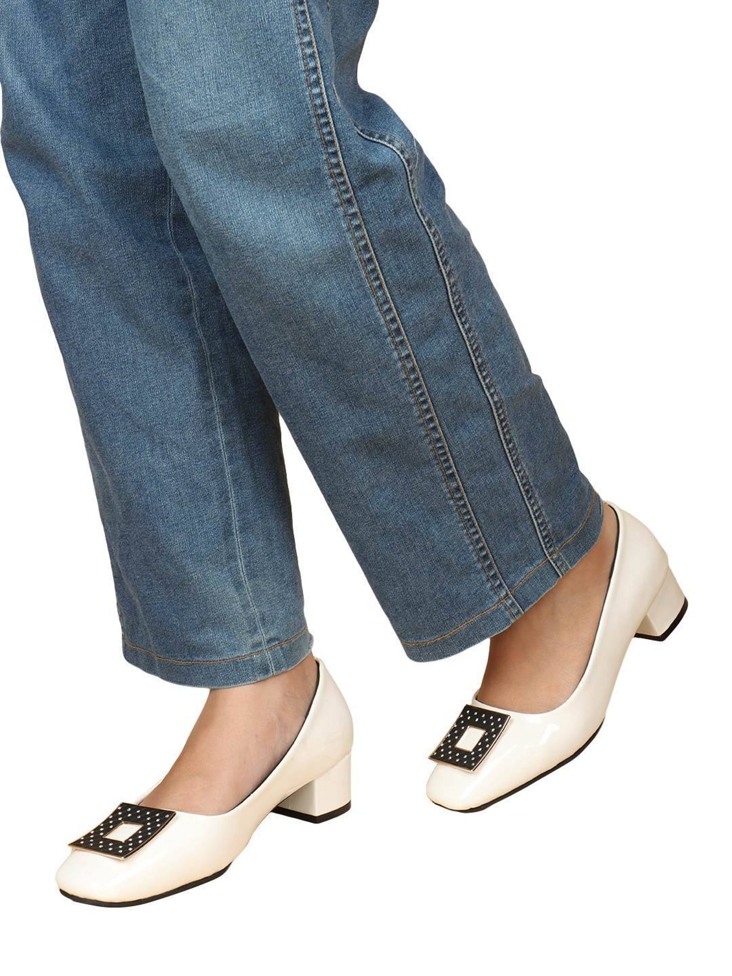 Elle Women's White Casual Pumps