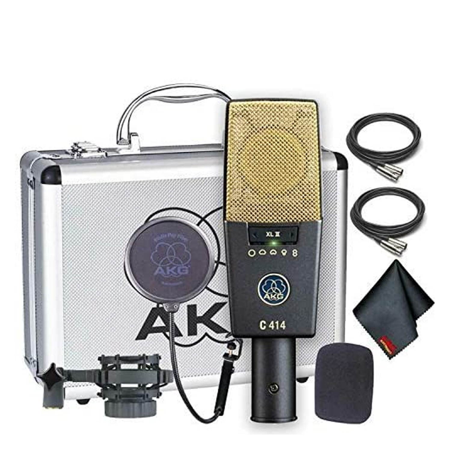 AKG C414 XLII Multi-Pattern Large-Diaphragm Condenser Microphone - Includes - 2-Year Extended Warranty