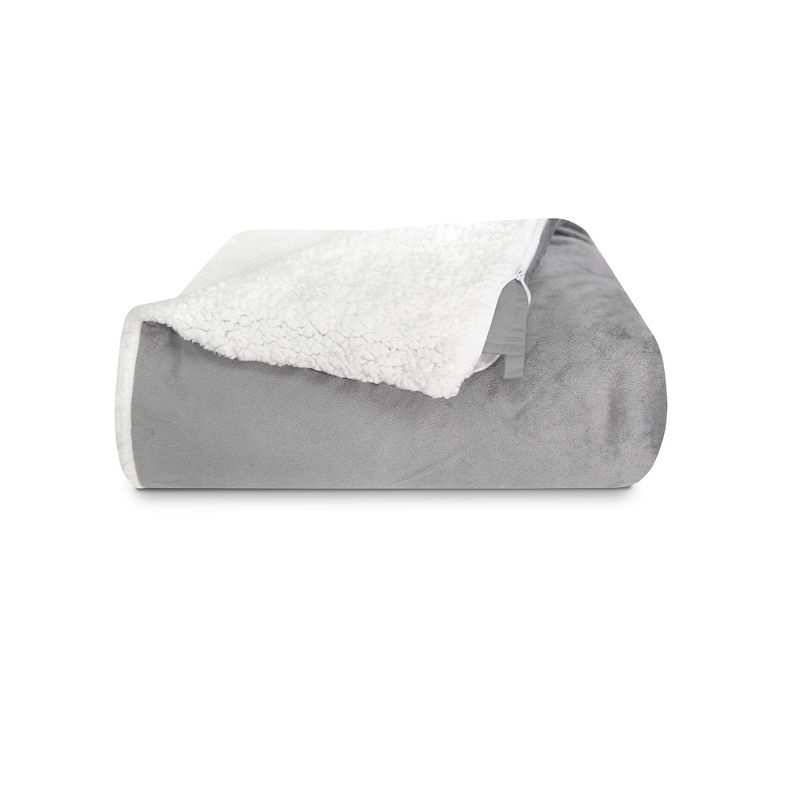 SensorPEDIC 15lb. Serenity Weighted Blanket with Removable Cover with Sherpa and Plush Fabrics