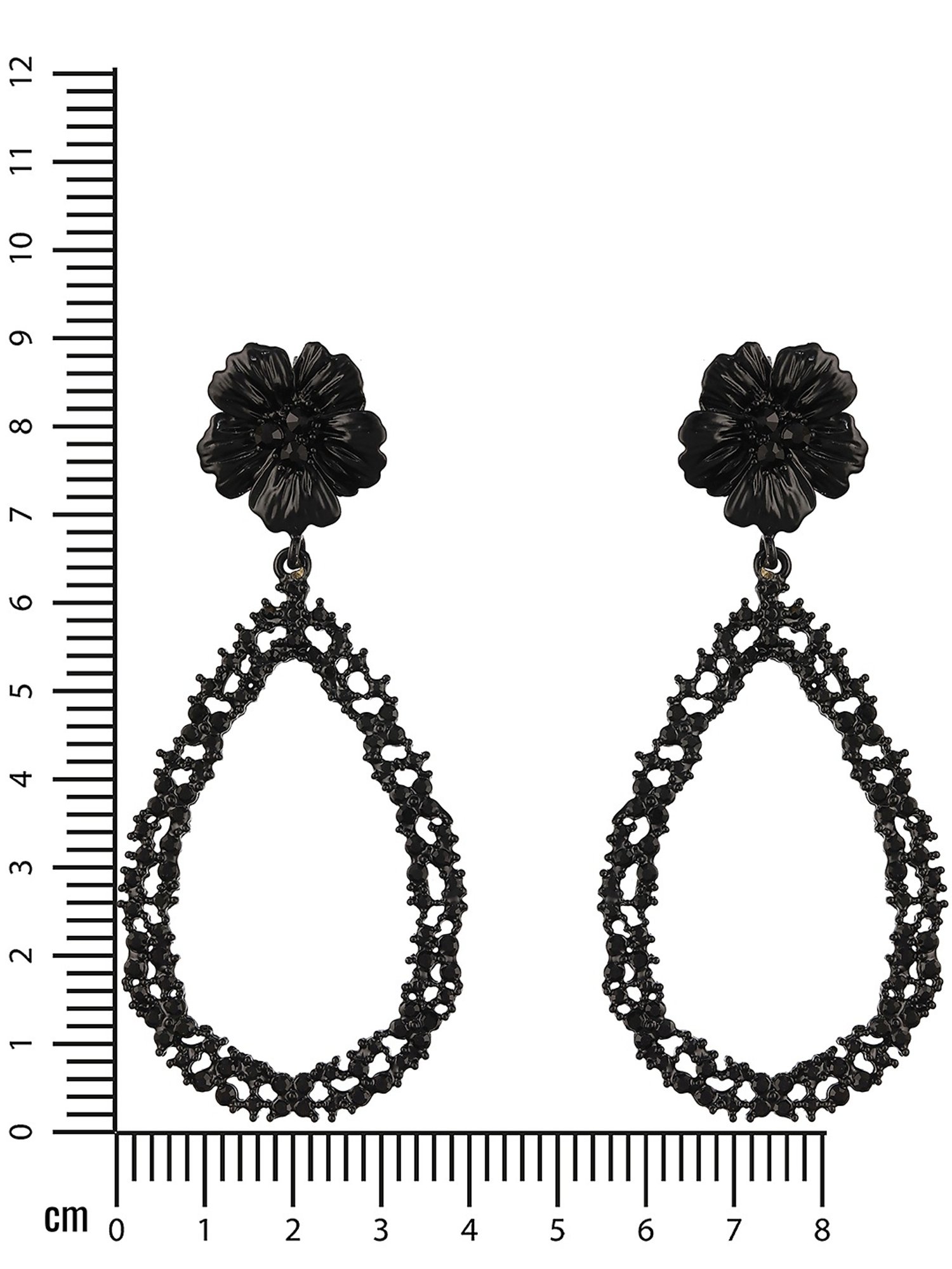 Aatmana Black TearDangler Shaped Dangler Earrings