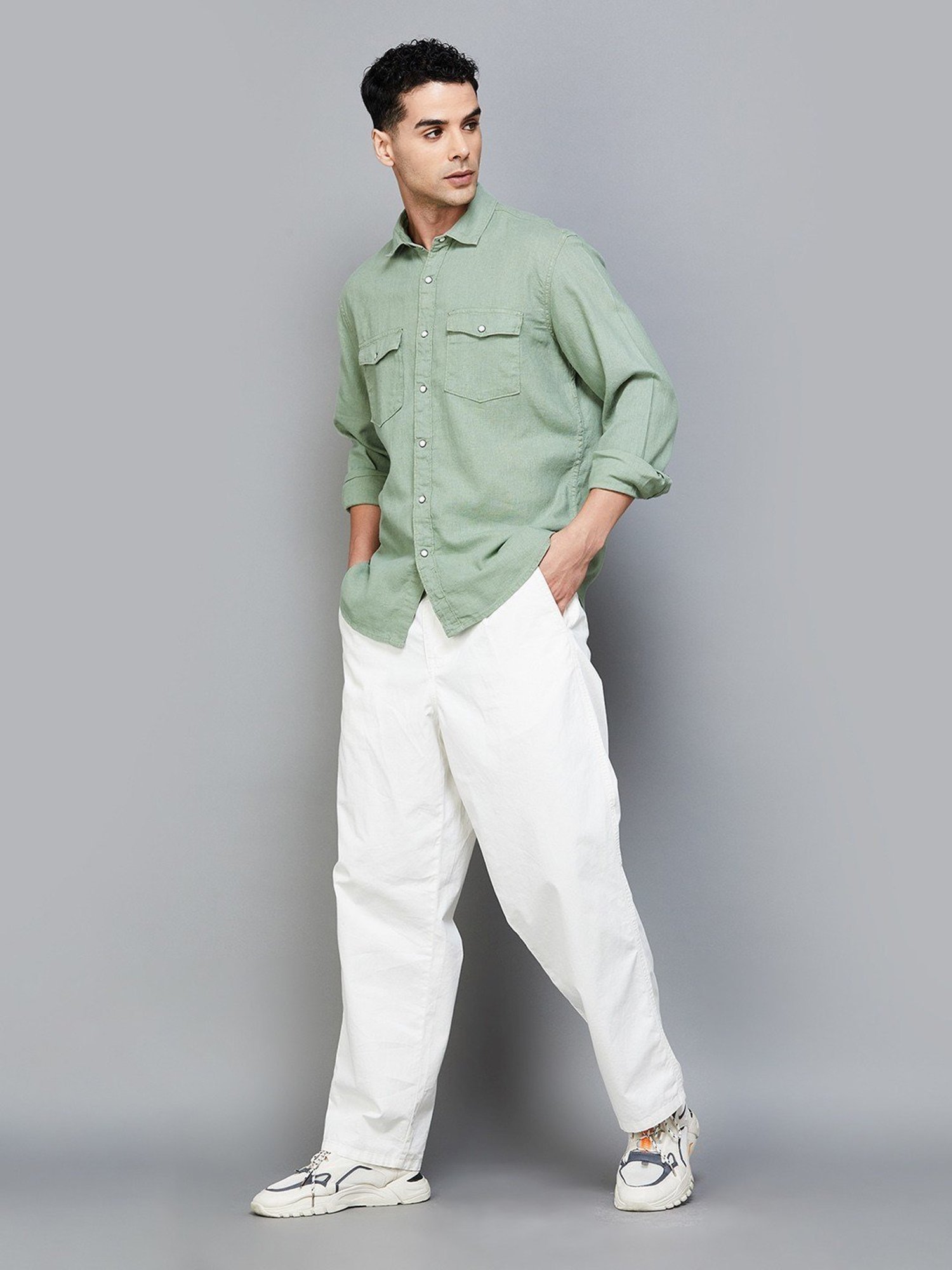 Forca by Lifestyle Sage Cotton Regular Fit Shirts