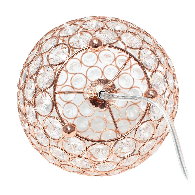 8" Elipse Crystal Ball Sequin Table Lamp Rose Gold - Elegant Designs