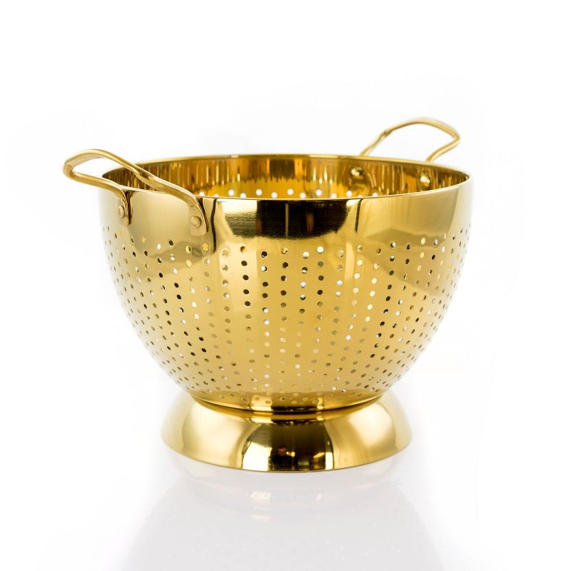 Gibson Home Rose Hue 5 Quart Stainless Steel Colander in Gold