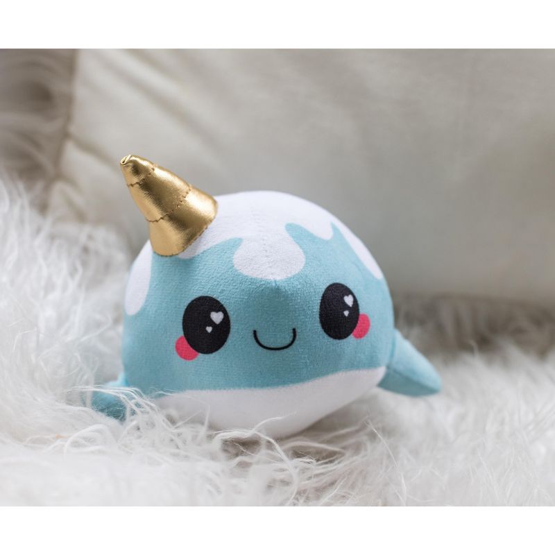 Se7en20 Glitter Galaxy 6-Inch Ice Cream Cone Horn Blue Narwhal Collectible Plush