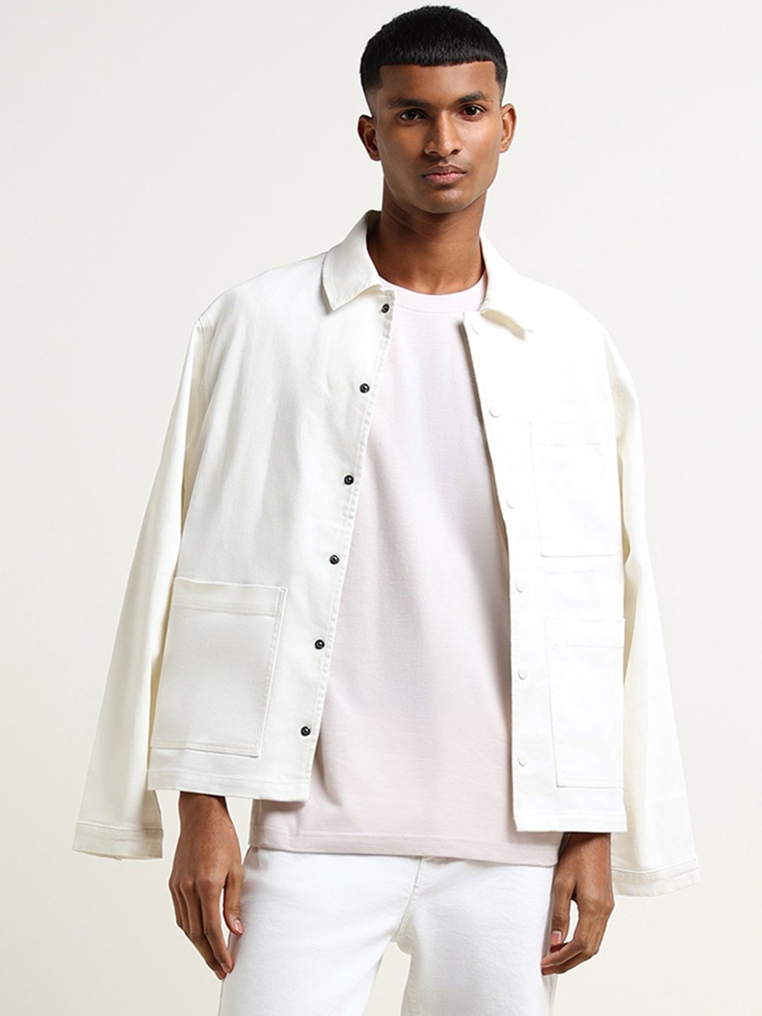 Nuon by Westside Light Pink Slim Fit T-Shirt