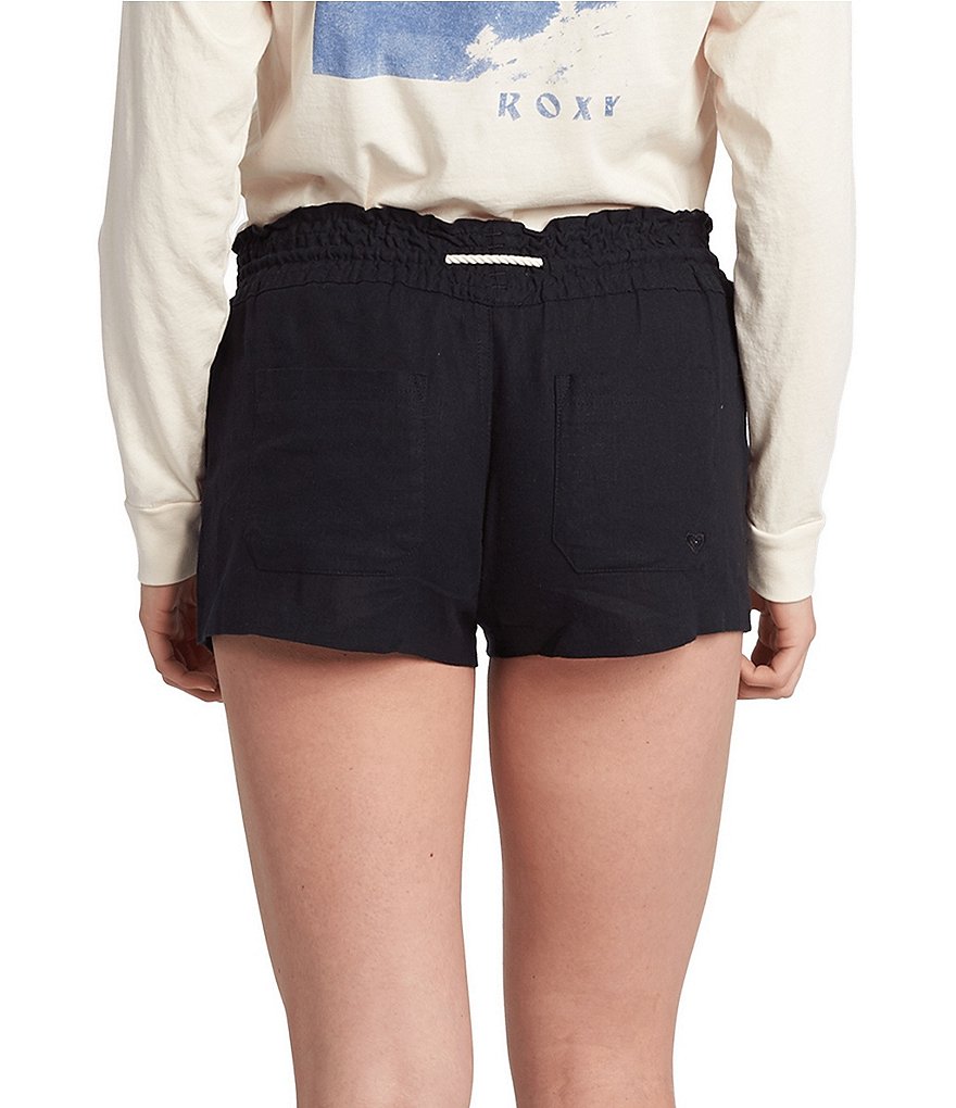 Guess Brynn Tropical Floral Mid Rise Linen Shorts