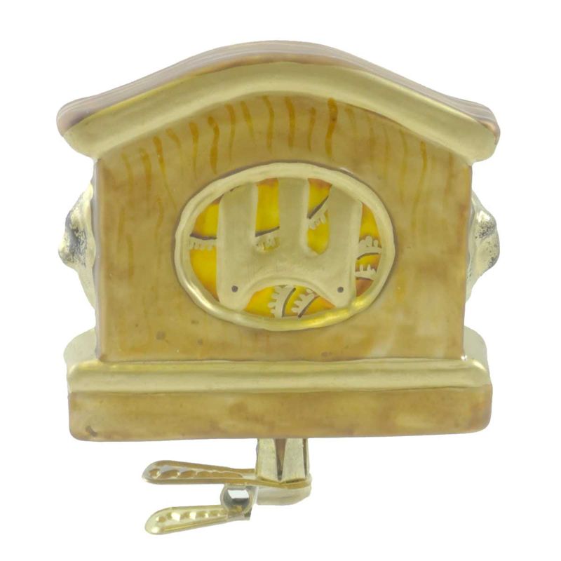 Holiday Ornament Mantel Clock Clip On Fireplace Timepiece  -  Tree Ornaments