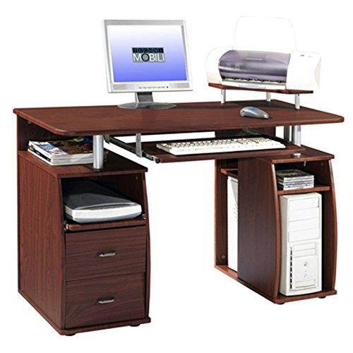 Techni Mobili Complete Computer Workstation Desk With Storage. Color: Mahogany