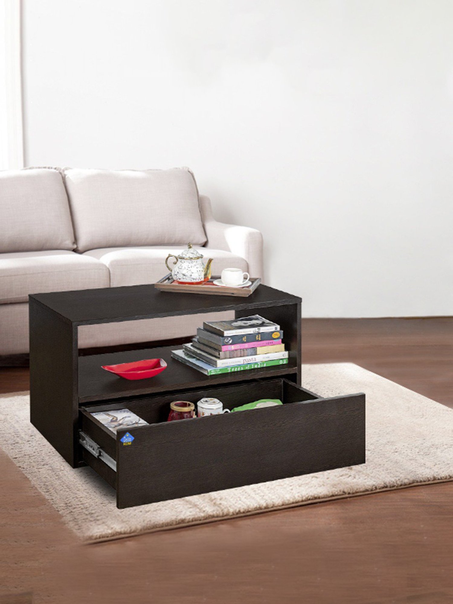 Delite Kom Blush Flowery Wenge Engineered Wood Coffee Table