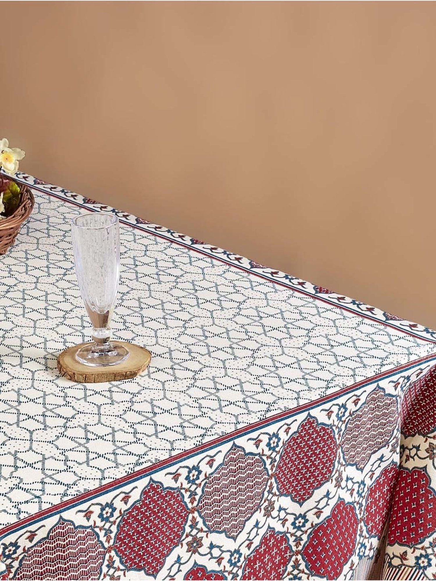 Romee Beige Cotton Checks Table Linen Sets