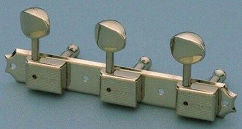 NEW Vintage Deluxe Style 3x3 Tuning Keys, 15:1 - NICKEL