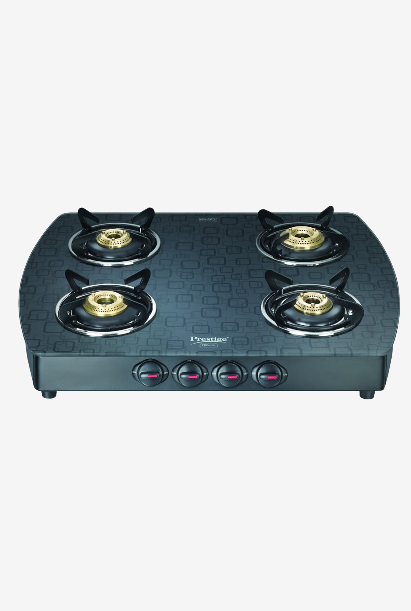 Prestige Premia GTS 4 D 40271 4 Burners Gas Stove (Black)