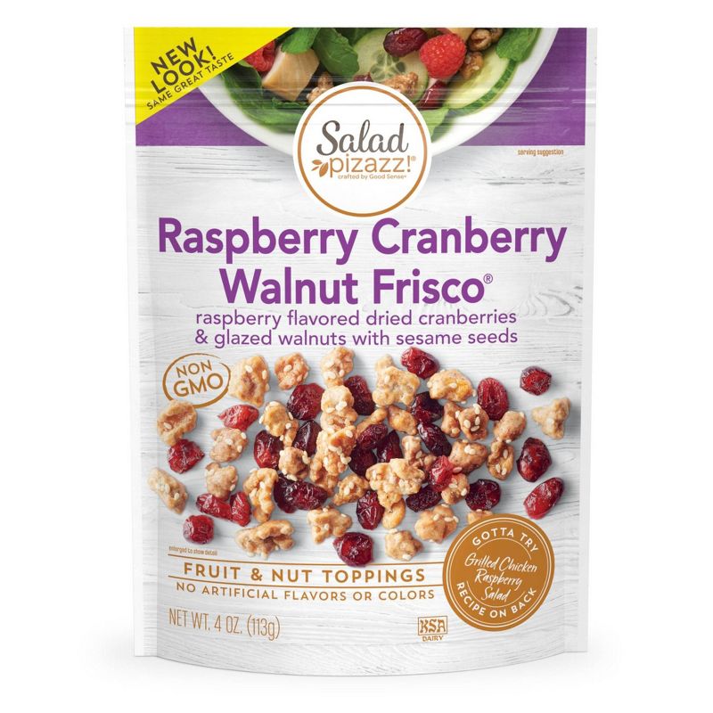 Salad Pizazz! Raspberry Flavored Cranberries & Glazed Walnuts Salad Topper - 4oz
