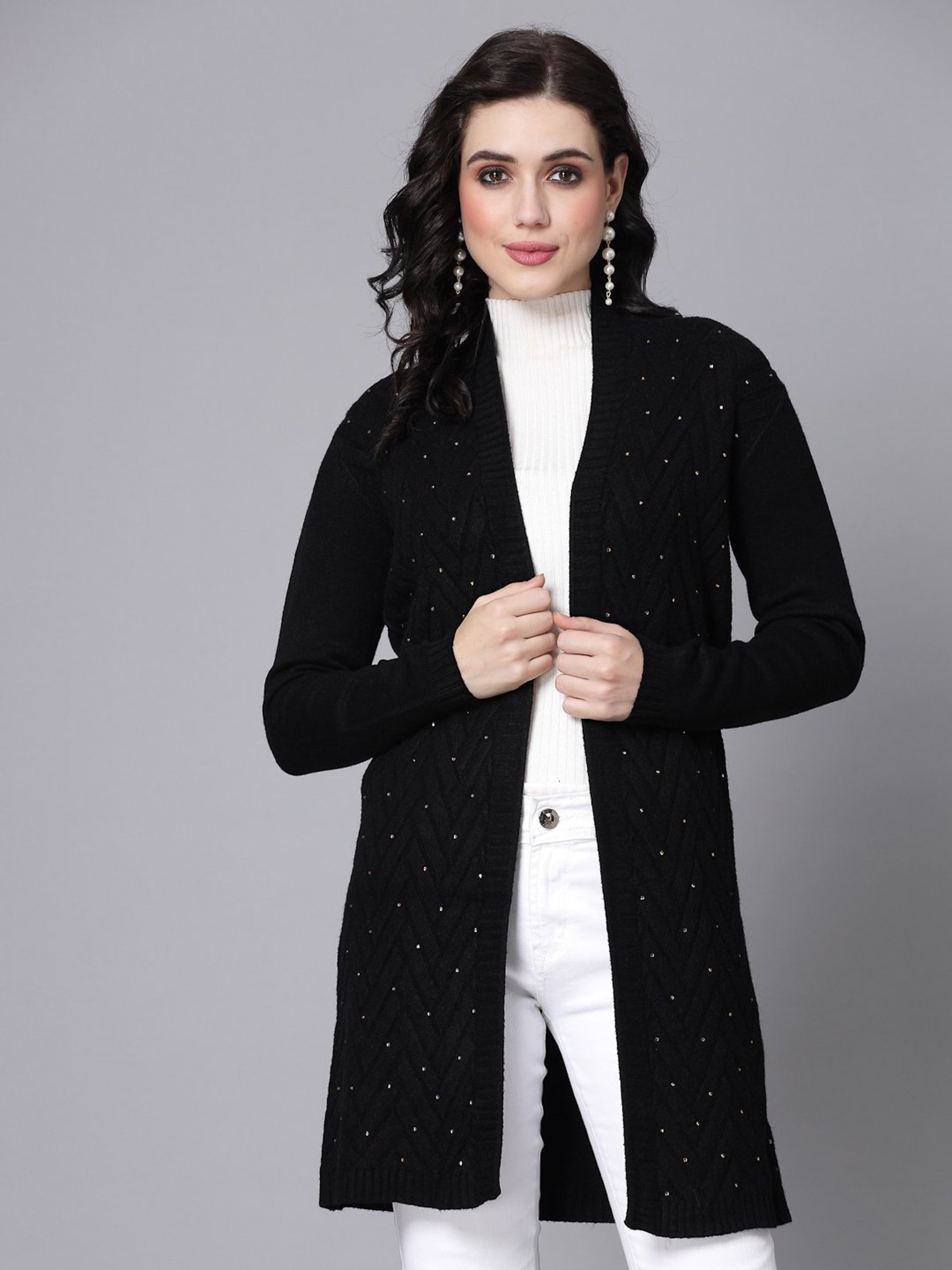Mafadeny Black Long Shrug