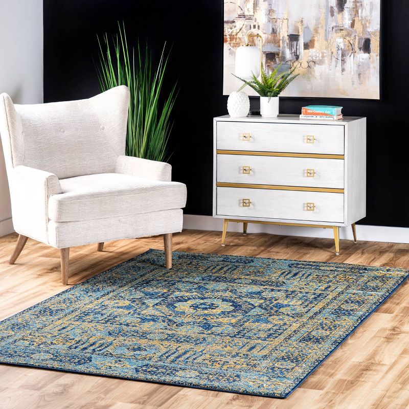 Blue Solid Loomed Area Rug - (5'x7'5") - nuLOOM