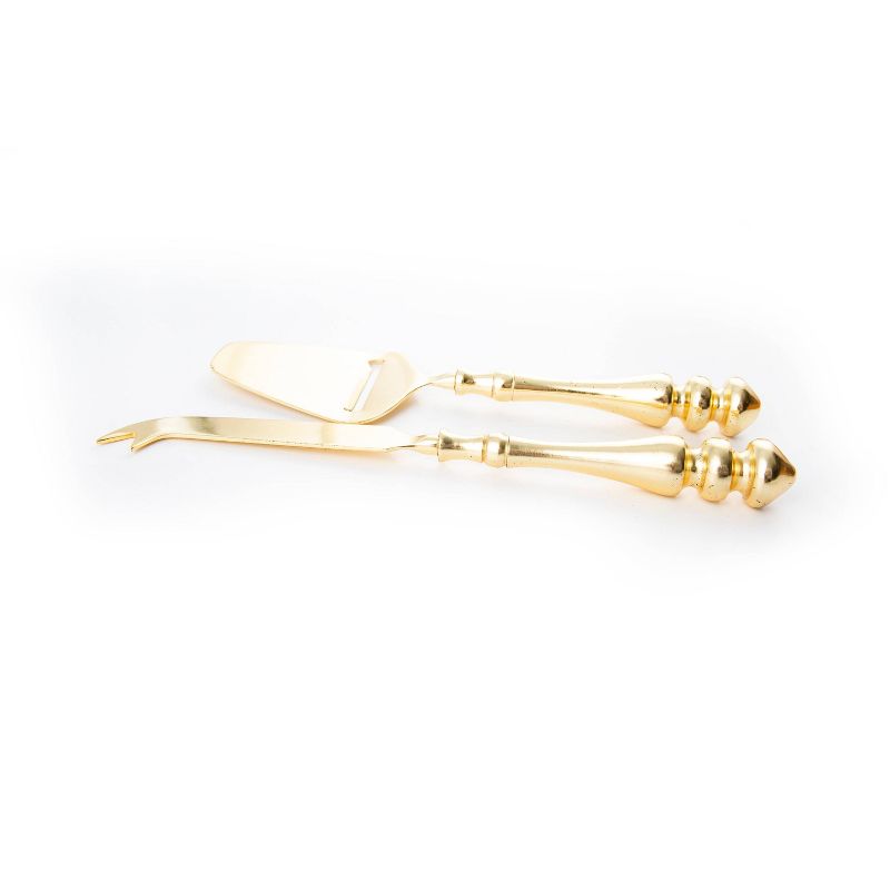 2pc Stainless Steel Cheese Knife Set Gold - Thirstystone