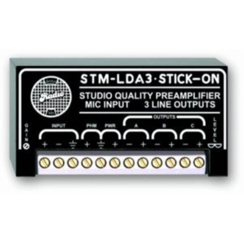 Radio Design Labs (RDL) - STMLDA3 - Ultra Low-Noise Microphone Preamplifier (1 mic in w/phntm; 3 bal/unbal line out,