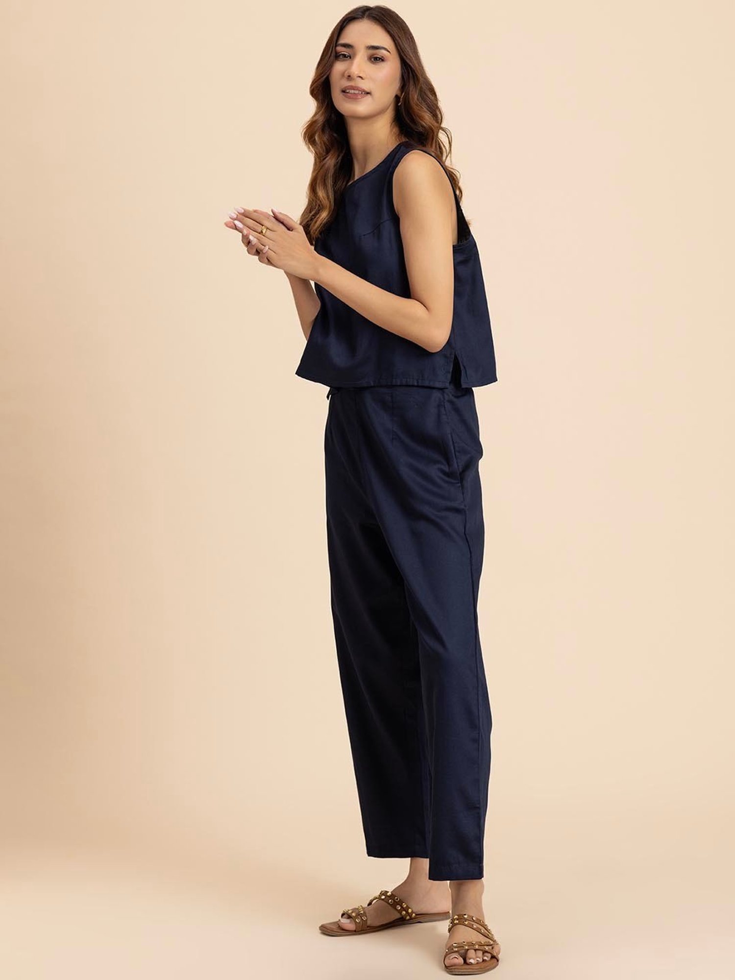 Moomaya Navy Maxi Co-Ord Set