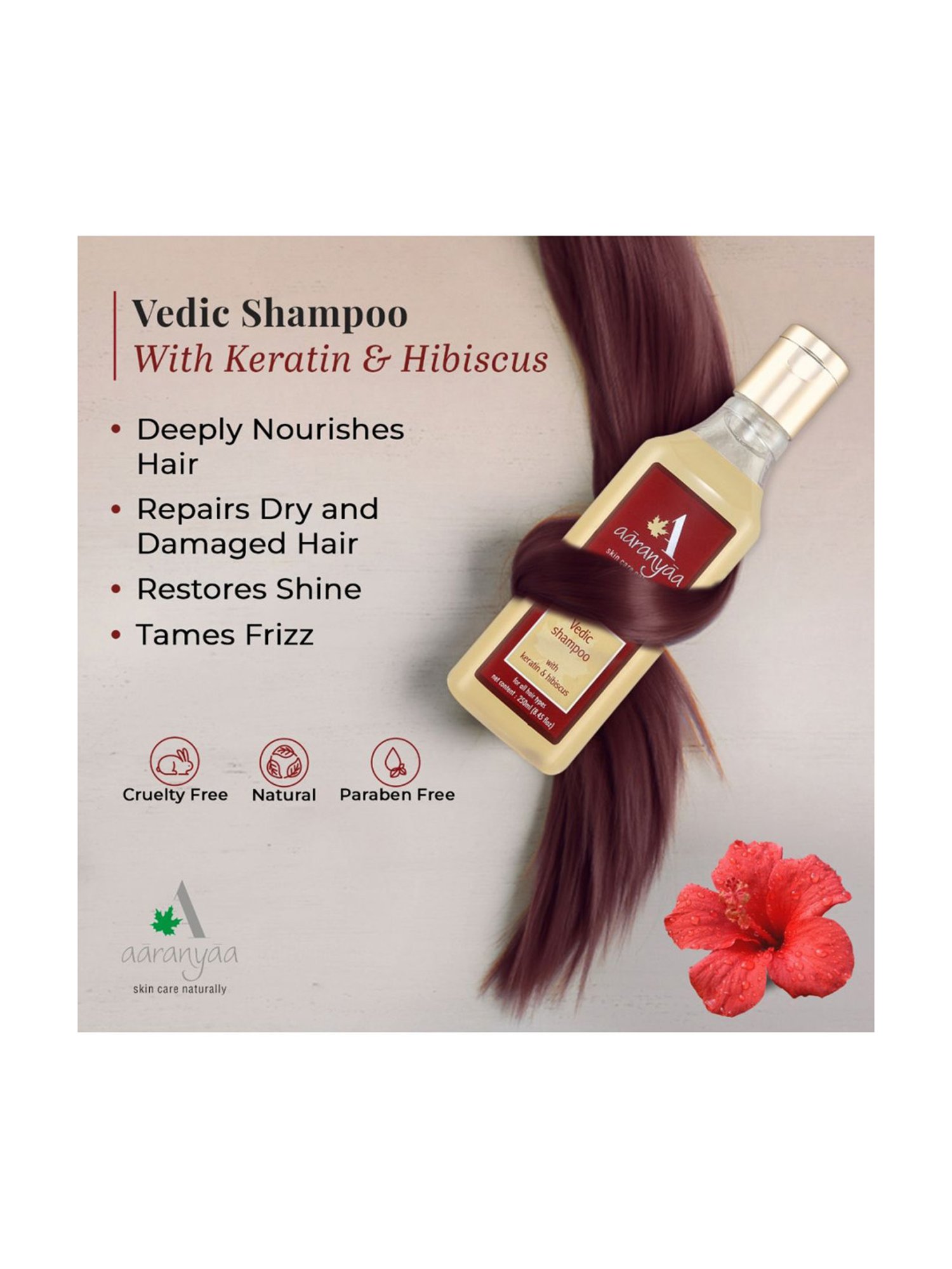 Aaranyaa Vedic Shampoo With Keratin & Hibiscus - 250 ml