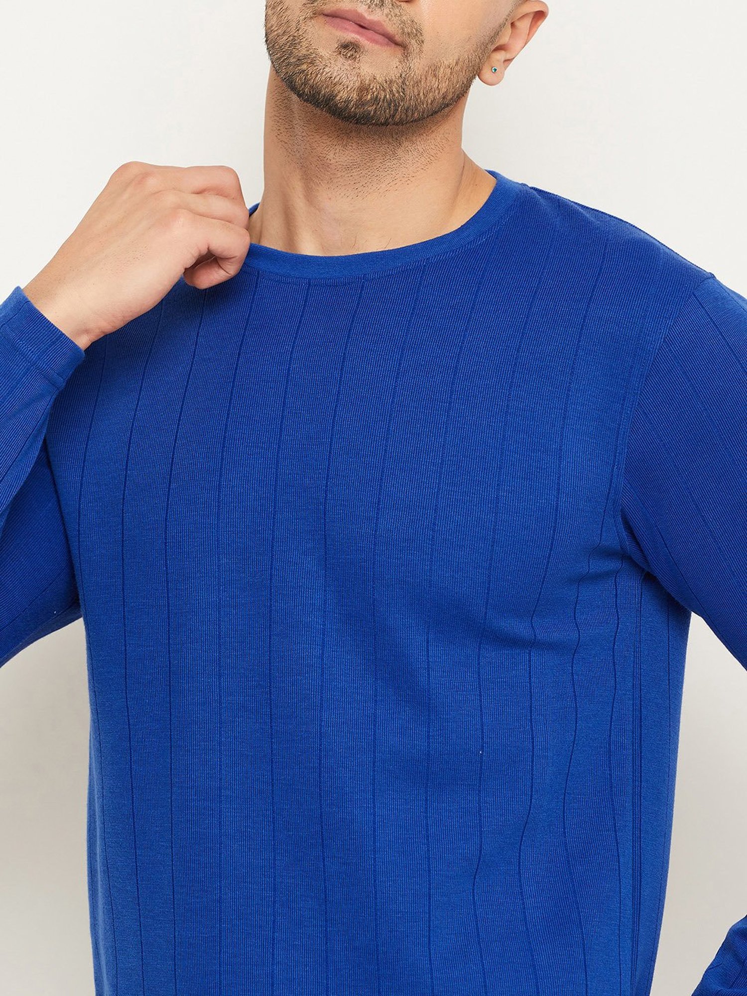 Club York Royal Blue Regular Fit Crew T-Shirt
