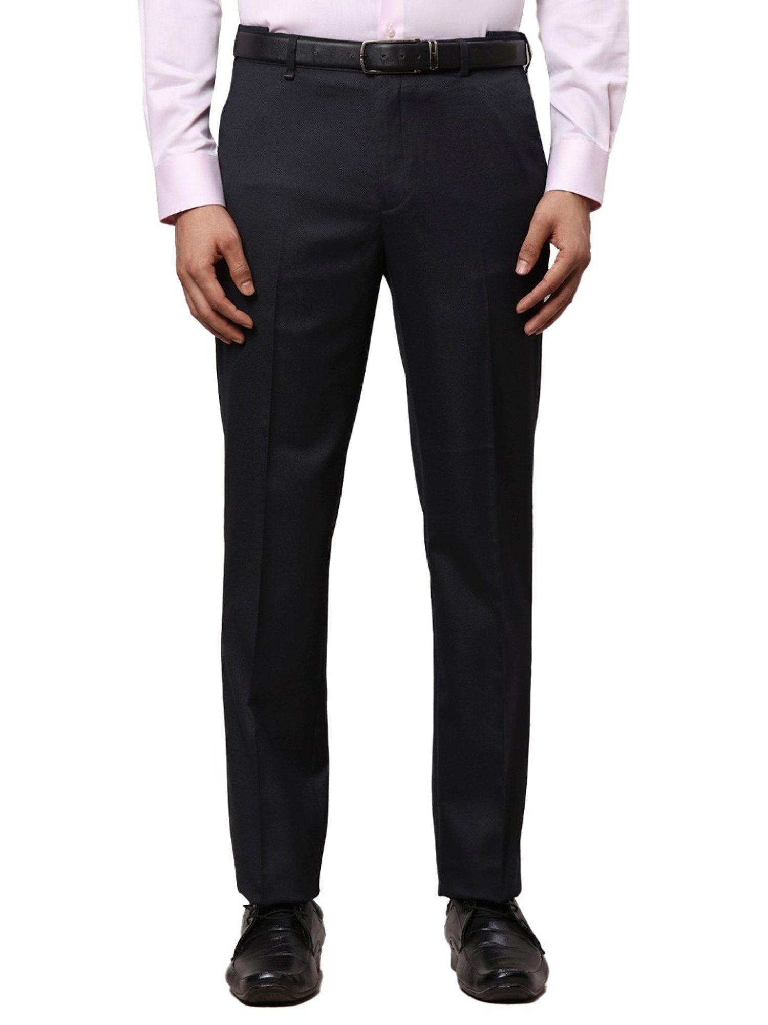 Raymond Blue Contemporary Fit Texture Trousers