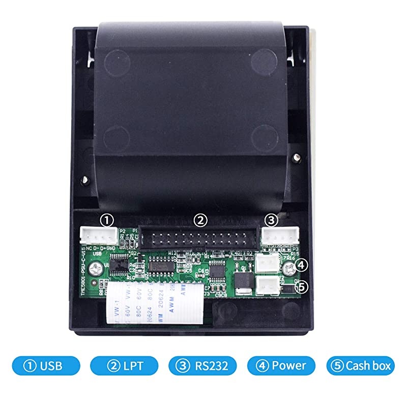 Receipt Printer 58mm Mini Label Printer Embedded Receipt Printer TTL + USB Interface High Speed Printing 5085mms